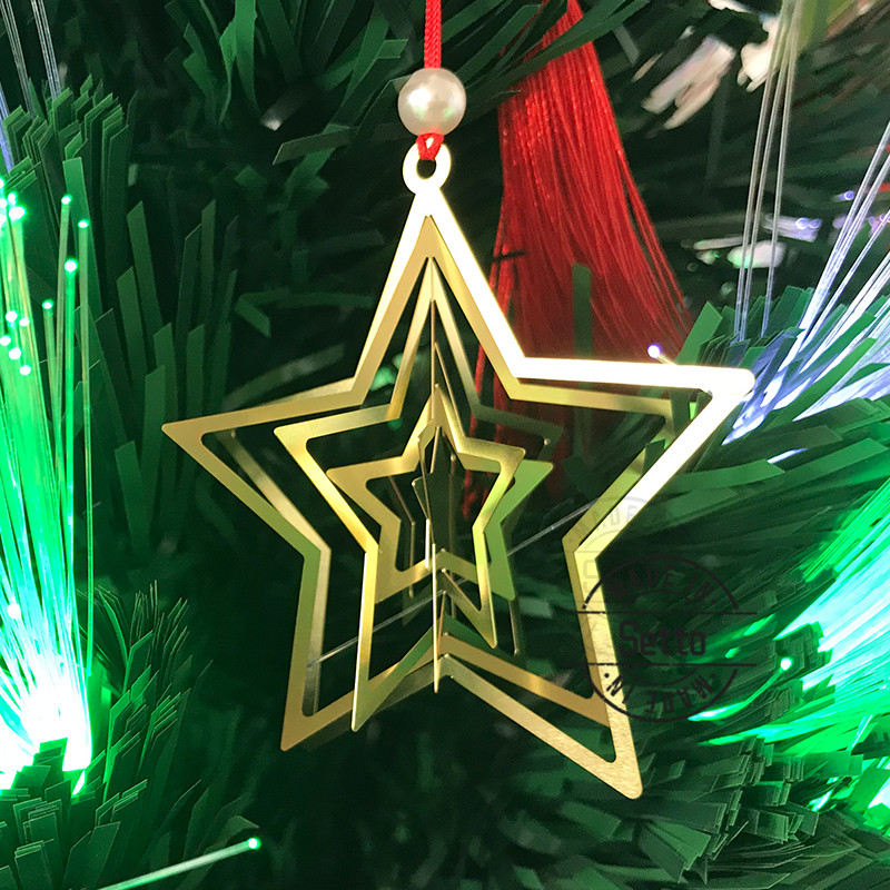 Metal 3d Spinner Christmas ornament star shape