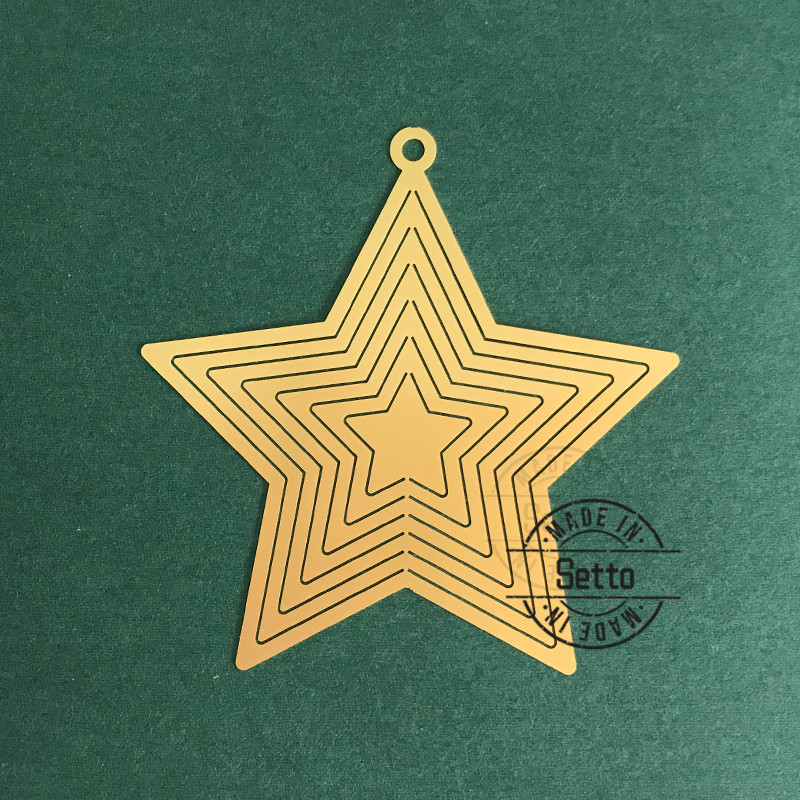 Metal 3d Spinner Christmas ornament star shape