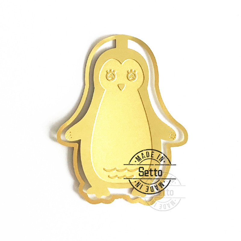 Beautiful Penguin brass gold bookmark factory price