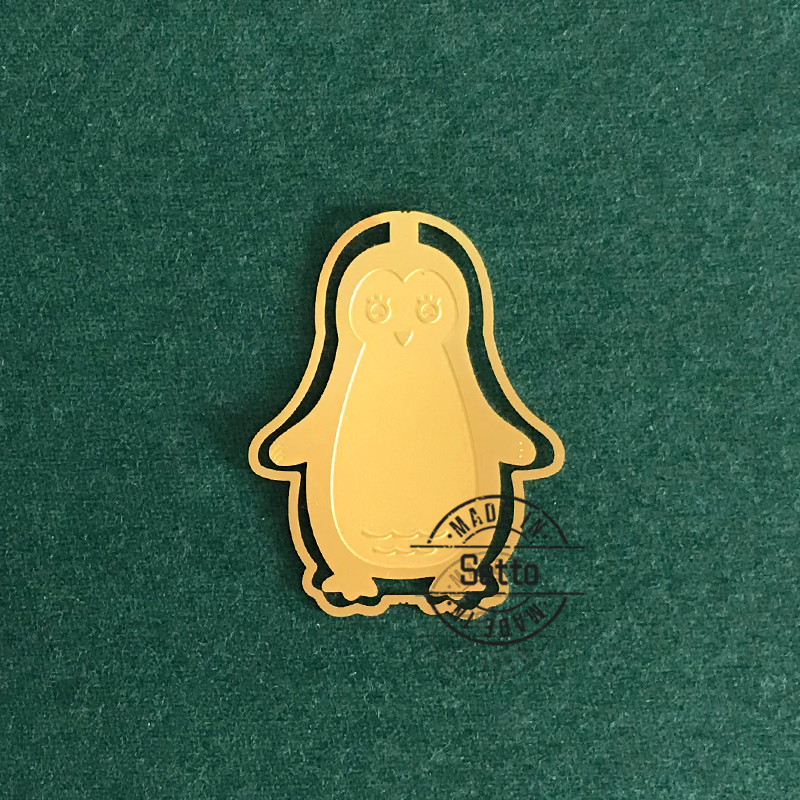 Beautiful Penguin brass gold bookmark factory price