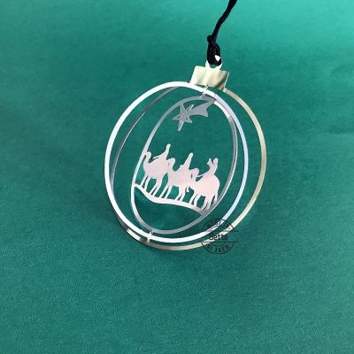 3d Christmas Hanging Ornament,Etched metal Christmas ornaments,Etched steel
